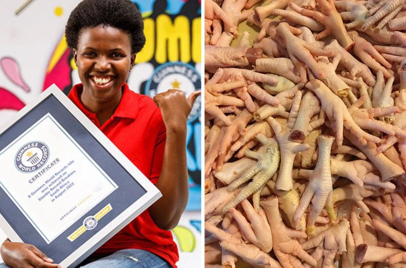 SA Woman Breaks Guinness Record for Eating Most Chicken Feet | The African Exponent.